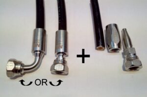 High Pressure R7 1/4" Hose with swivel AISI 316L Fittings