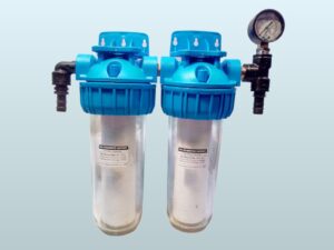 Prefilter assembly (double) for reverse osmosis watermaker