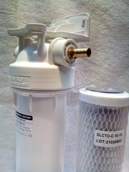 Alternative view of Carbon filter for chlorine removal with DOE 10” cartridge assembly
