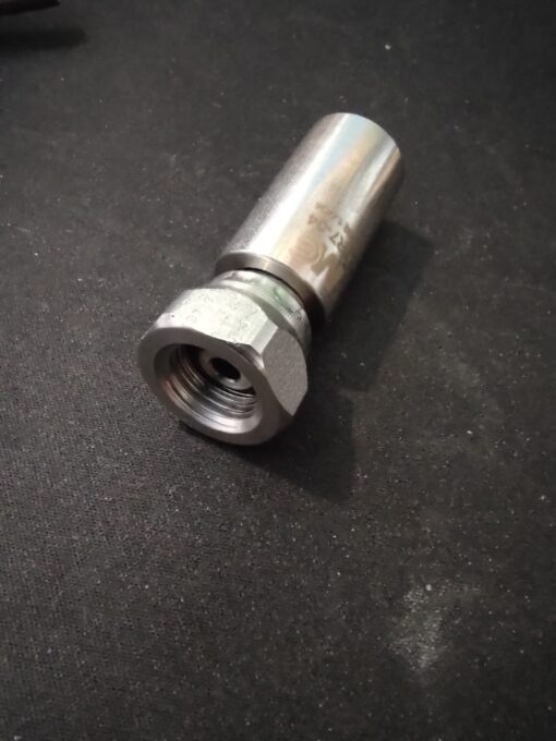 1/4" BSP Straight Swivel Female 60° Cone for SAE100 R7 High Pressure Hose complete with Ferrule