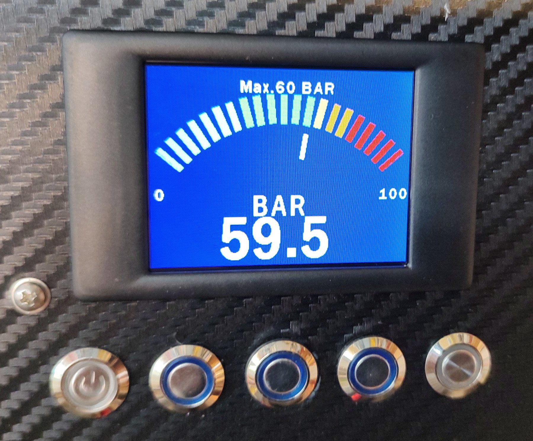 Digital Manometer 0-100 Bar with pressure switch and alarm output at 68 Bar - Image 2