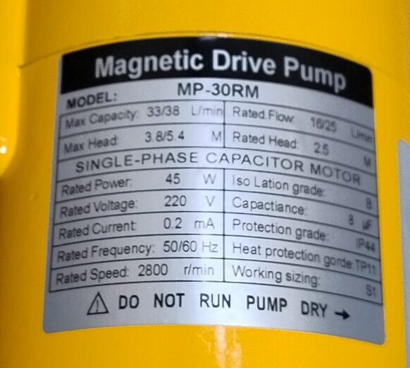 Magnetic Driven Feed Pump for Watermakers MP-30RM Series – 33 l/min 230V - Image 5