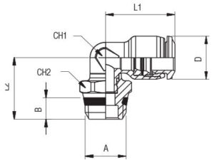 Alternative view of Quick Fit Orienting Elbow Male Adapter Thread 1/4 UNIVERSAL SHORT for 12 mm hose