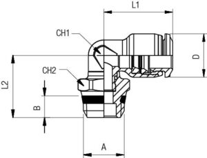 Alternative view of Quick Fit Orienting Elbow Male Adapter “Thread 1/4" UNIVERSAL SHORT” for permeate hose 1/4"