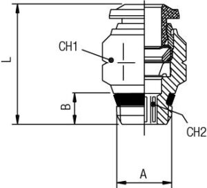 Alternative view of Quick Fit Straight Male Adapter “Thread 1/4" UNIVERSAL SHORT” for permeate hose 1/4"