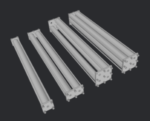 Alternative view of Single Reverse Osmosis RO Pressure Vessels 2.5"x 21" in high performance composite material