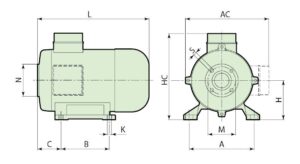 Alternative view of Single Phase Electric Motor Hollow Shaft 1.5 to 3.7 kW RAVEL