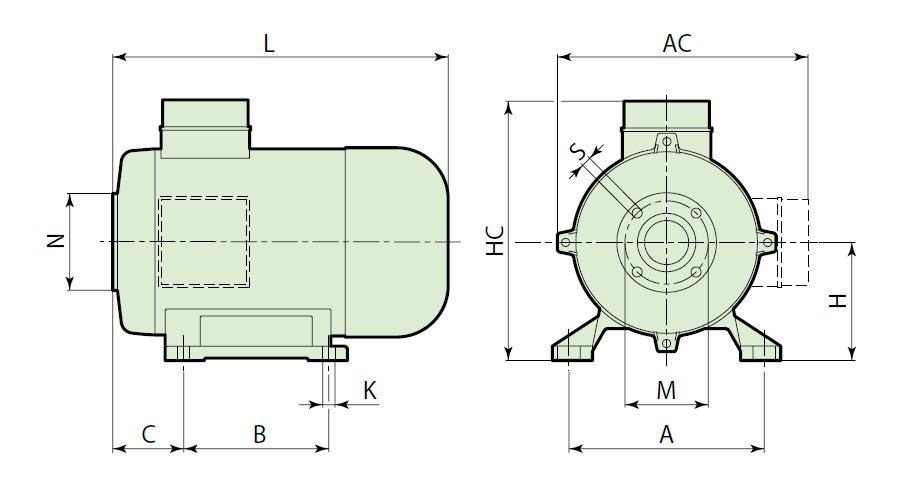 Single Phase Electric Motor Hollow Shaft 1.5 to 3.7 kW RAVEL - Image 2