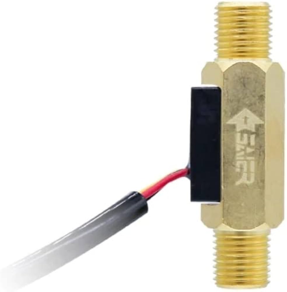 Brass Hall-Effect Flow Sensor - 1/4" (0.3-3 L/min)